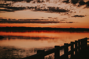 sunset on the lake