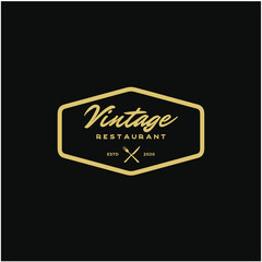 Vintage Retro Restaurant Bar Bistro Logo design vector