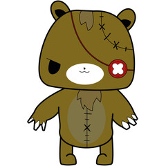 Evil teddy bear doll with a eyepatch