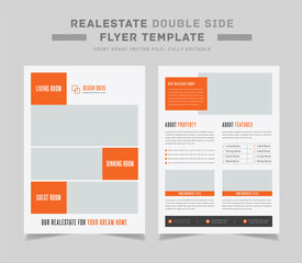 Real Estate Double Side Flyer Design Cover Layout Front & Back Part 