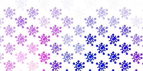 Light Blue, Yellow vector pattern with coronavirus elements.