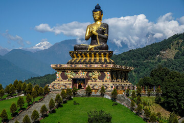Buddha Park of Ravangla, also known as Tathagata Tsal on October 28, 2020 in Ravangla, Sikkim, India.