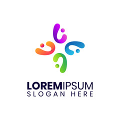 Abstract people colorful logo template