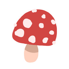 赤色と白い粒々の毒キノコ　ベニテングタケ