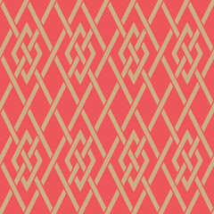 Seamless winter holidays geometric pattern. Merry Christmas and Happy New Year red collection. Modern elegant wallpaper. Vector illustration.