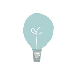 電球と植物の環境・エコロジーイメージイラスト