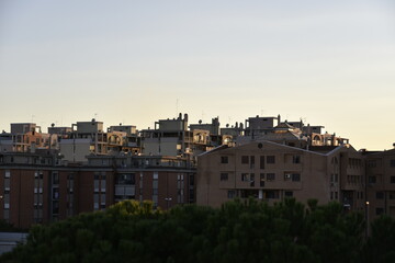 Fototapeta na wymiar Sunset Over the Buildings