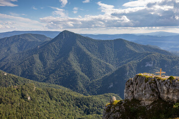 Amazing vista on mountains and valley