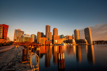 Gorgeous Boston City skyline on a beautiful morning