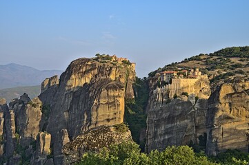 Monastery of Varlaam and Megalo Meteoro at sunrise