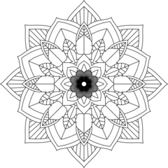 Easy Mandala coloring book simple and basic for beginners, seniors and children. Set of Mehndi flower pattern for Henna drawing and tattoo. Decoration in ethnic oriental, Indian style.