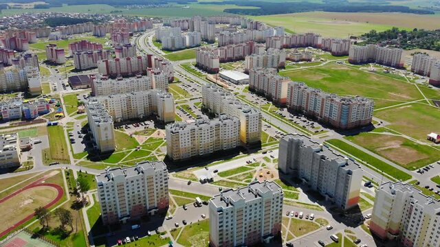 Residential new microdistrict of the city of Grodno.