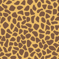 Giraffe skin texture, simple vector seamless pattern.