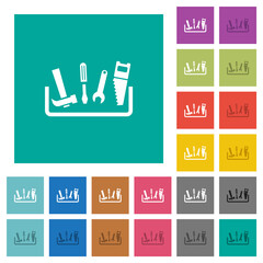 Toolbox square flat multi colored icons