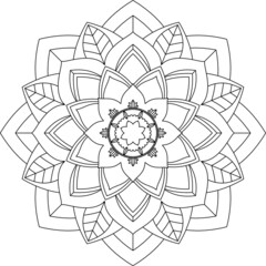 Easy Mandala coloring book simple and basic for beginners, seniors and children. Set of Mehndi flower pattern for Henna drawing and tattoo. Decoration in ethnic oriental, Indian style.