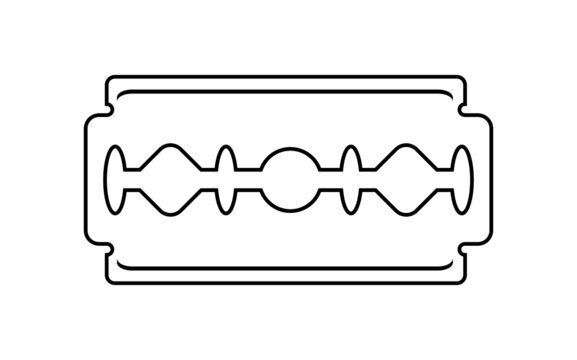 black and white razor blade outline clip art preview