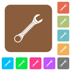 Single wrench rounded square flat icons