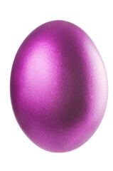 Single Easter Egg isolated on white. A lovely Magenta metallic egg on white background. Studio shot