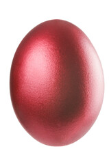 Single Easter Egg isolated on white. A lovely Red metallic egg on white background. Studio shot