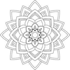 Easy Mandala coloring book simple and basic for beginners, seniors and children. Set of Mehndi flower pattern for Henna drawing and tattoo. Decoration in ethnic oriental, Indian style.