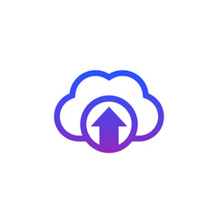upload in the cloud, vector icon