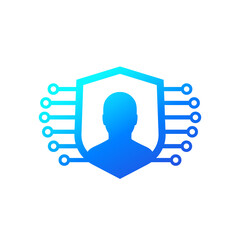 user privacy and protection icon on white