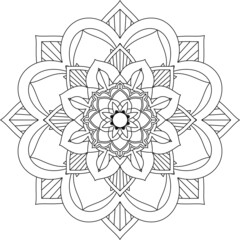 Easy Mandala coloring book simple and basic for beginners, seniors and children. Set of Mehndi flower pattern for Henna drawing and tattoo. Decoration in ethnic oriental, Indian style.