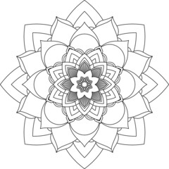 Easy Mandala coloring book simple and basic for beginners, seniors and children. Set of Mehndi flower pattern for Henna drawing and tattoo. Decoration in ethnic oriental, Indian style.