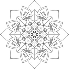 Easy Mandala coloring book simple and basic for beginners, seniors and children. Set of Mehndi flower pattern for Henna drawing and tattoo. Decoration in ethnic oriental, Indian style.