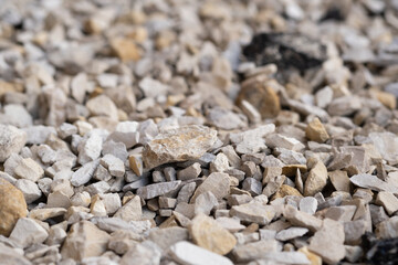 Crushed gravel. Crushed stone background