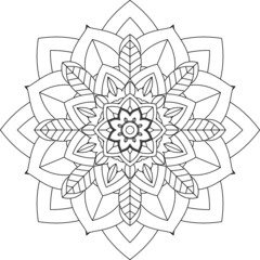 Easy Mandala coloring book simple and basic for beginners, seniors and children. Set of Mehndi flower pattern for Henna drawing and tattoo. Decoration in ethnic oriental, Indian style.