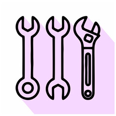 wrench tool icon isolated on white background from labour day collection.