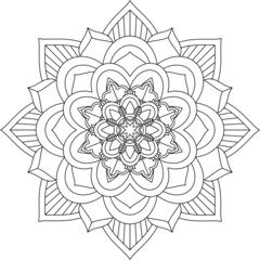 Easy Mandala coloring book simple and basic for beginners, seniors and children. Set of Mehndi flower pattern for Henna drawing and tattoo. Decoration in ethnic oriental, Indian style.