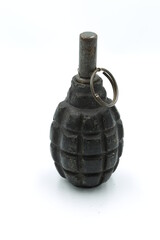 hand grenade of the second world war on white background