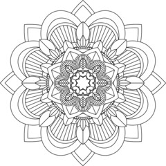 Easy Mandala coloring book simple and basic for beginners, seniors and children. Set of Mehndi flower pattern for Henna drawing and tattoo. Decoration in ethnic oriental, Indian style.