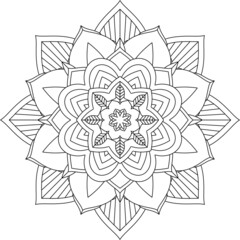 Easy Mandala coloring book simple and basic for beginners, seniors and children. Set of Mehndi flower pattern for Henna drawing and tattoo. Decoration in ethnic oriental, Indian style.