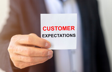 Customer expectations conceptual inscription. Customer service and care