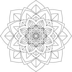 Easy Mandala coloring book simple and basic for beginners, seniors and children. Set of Mehndi flower pattern for Henna drawing and tattoo. Decoration in ethnic oriental, Indian style.