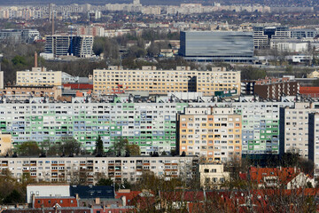 Obraz premium Colorful block of flats in Old Buda part of Budapest, Hungary