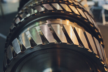 section model of a historic jet engine.