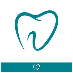 Dental Clinic Logo Tooth abstract design vector template Linear style.
