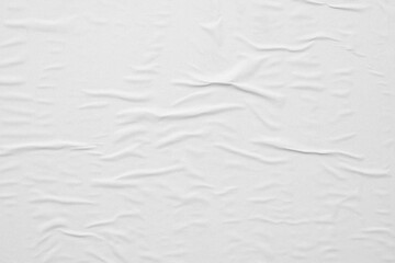 Blank white crumpled and creased paper poster texture background