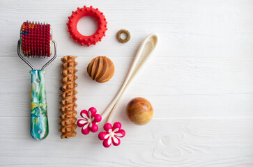 Speech therapist or rehabilitation therapist tools. For home restorative massage, therapeutic reflexology, relaxation, lifting.