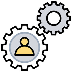 
Line icon user management,managing customers  
