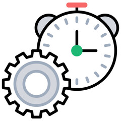 
Line icon managing time, scheduling 
