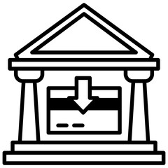 
Line icon bank, bank account 
