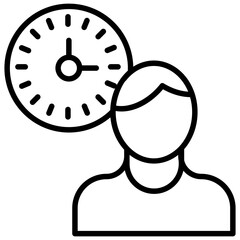 
Line icon time management, scheduling  
