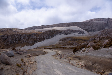 
landscape with snow in the nevado del ruiz