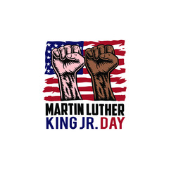 Vector illustration of Martin Luther King Jr. Day, hand drawn line style with digital color