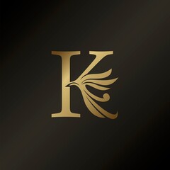 Monogram Letter K Luxury Swirl Ornate Decorative Logo Icon Vector Design